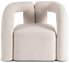 Designer Fotel Krém Bouclé Kárpittal. BRAZIL