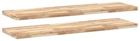 2 db kezeletlen tömör akácfa függőpolc 120 x 40 x 4 cm