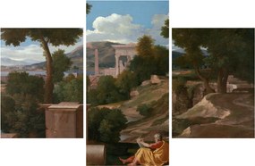 Kép - Nicolas Poussin, Landscape with Saint John on Patmos, reprodukciók (90x60 cm)