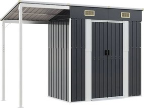 vidaXL antracitszürke fészer meghosszabbított tetővel 277x107x181 cm