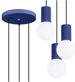 Sötétkék függőlámpa üveg búrával ø 25 cm Orbital – Sollux