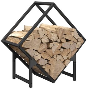 fekete hidegen hengerelt acél tűzifatároló 50x25x50 cm