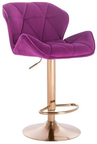 HR111W Fukszia modern velúr szék arany lábbal