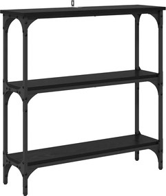 vidaXL Konzolasztal polcokkal Fekete tölgy 75 x 22,5 x 75 cm Faanyag