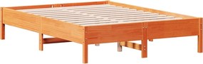 vidaXL viaszbarna tömör fenyőfa ágy matrac nélkül 140 x 190 cm
