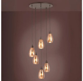 Eglo 39508 - Csillár zsinóron SIRACUSA 6xE27/60W/230V