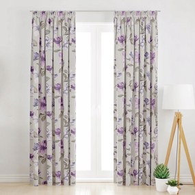 Szalagfüggöny Lila Virágok 145x250