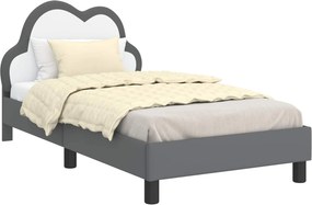 vidaXL Ágykeret fejtámlával Világosszürke 80 x 160 cm PU