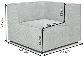 Sarokkanapé U Cuboid U (szürke). 1071642