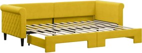 vidaXL sárga kihúzható szövet heverő 80 x 200 cm