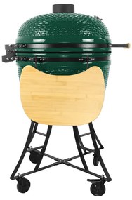 Kerámia faszéngrill oldalpolcokkal, 57 cm ráccsal