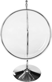 Függő fotel állvánnyal, átlátszó/ezüst/szürke, BUBBLE NEW TYP 3