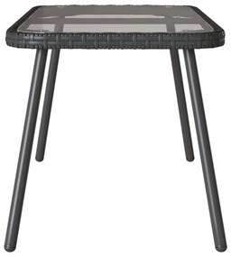 Fekete Dohányzóasztal 90x45x42 cm Polirattan