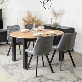 Étkezőgarnitúra 4 db. Szürke Rick székkel. Bővíthető asztal HARRY 102-142 cm