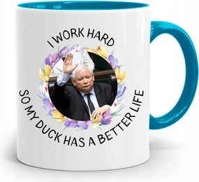 Kék Vicces Bögre Jaroslaw Kaczynski fényképes nyomattal