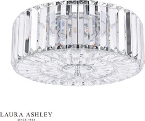 LAURA ASHLEY 3756211-Q FERNHURST Kristály Mennyezeti Lámpa Fehér, Csiszolt Króm G9 IP20