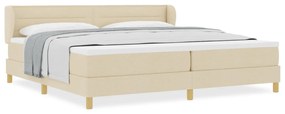vidaXL Boxspring Ágy Matrac Krem 200x200 cm Szövet