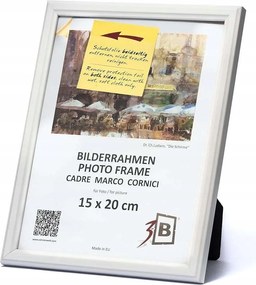 Fenyőfa képkeret akril üveggel fehér 15x20 cm