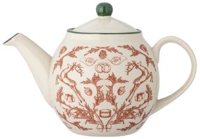 Krémszínű agyagkerámia teáskanna karácsonyi mintával 900 ml Beth – Bloomingville