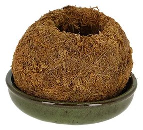 Kerámia virágalátét, zöld, 11 cm átmérőjű