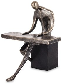 Figura Zenész Műanyag Fekete, Arany 18x15,5x18cm