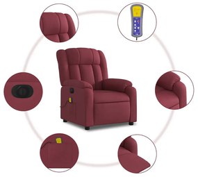 vidaXL bordó szövet elektromos dönthető masszázsfotel