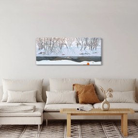 Kép - róka a téli tájban (120x50 cm)