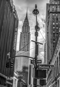 Poszter 68x98cm New York város alaprajza Chrysler 2 épülettel, Assaf Frank