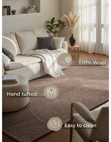 Szürkésbarna kézi szövésű gyapjú szőnyeg 160x230 cm Eleni Taupe – Hanse Home