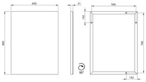 Sapho - Tükör AROWANA 60x80 cm fényes króm