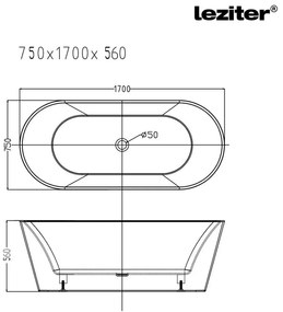 Noa szabadon álló fürdőkád fekete