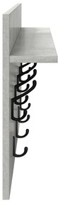 Fali Kabáthorog polcokkal Beton szürke 80 x 40 x 12 cm Faanyag