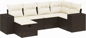 vidaXL 6 részes barna polyrattan kerti ülőgarnitúra párnával