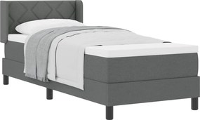 vidaXL Boxrugós ágy matracmal Sötétszürke 200 x 80 cm Poliészter