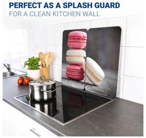 Edzett üveg tűzhely fedőlap szett 2 db-os 30x52 cm Macarons – Wenko