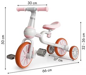 Ecotoys Bicikli leszedhető pedállal és pótkerekekkel 4 in 1