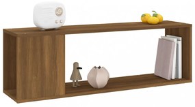 barna tölgy színű szerelt fa TV-szekrény 100 x 24 x 32 cm