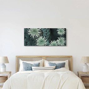Kép - Zöld virágok (120x50 cm)