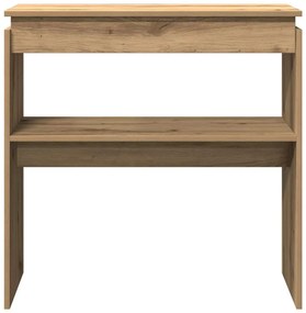 kézműves tölgy színű szerelt fa dohányzóasztal 80 x 30 x 80 cm