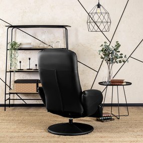 Modern Fotel Fekete Eco-bőr Kárpittal. TONY