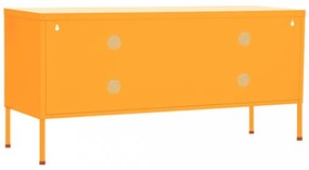 mustársárga acél TV-szekrény 105 x 35 x 50 cm