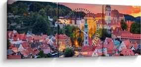 Kép - Český Krumlov (órával) (90x30 cm)