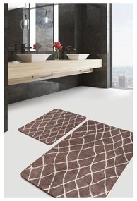 Barna bársony fürdőszobai kilépő szett 2 db-os 60x100 cm – Mila Home