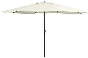 vidaXL homokszínű kültéri napernyő fémrúddal 390 cm