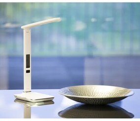 Immax 08934L - LED Asztali lámpa kijelzővel KINGFISHER LED/9W/230V fehér