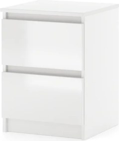 SIMPLE Stolik Nocny 40 2S biały/biały połysk