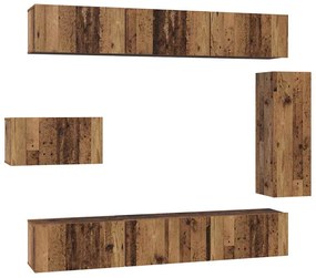 TV szekrény garnitúra 8 pcs Régi fa 30.5 x 30 x 90 cm Faanyag