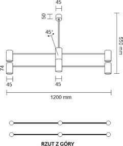 Antigo Dakata 5636 Plafonlámpa 4x10W/GU10 IP20