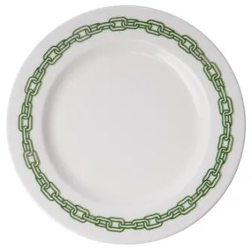 24 részes porcelán étkészlet, fehér/zöld
