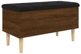 barna tölgy színű szerelt fa tárolópad 82x42x46 cm